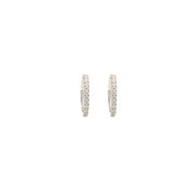 18K White Gold Diamond Huggies